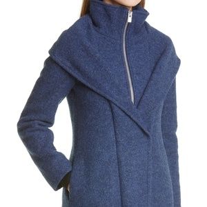 NWT Club Monaco Women Kasppere 100% Wool Peacoat XS